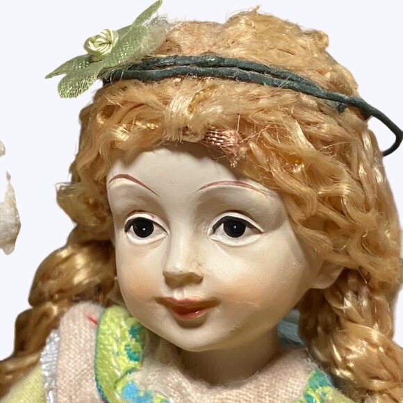 Decorative Angel Fairy Figurines Set With Gingham & Plaid Dresses Felt Wings - Picture 11 of 13